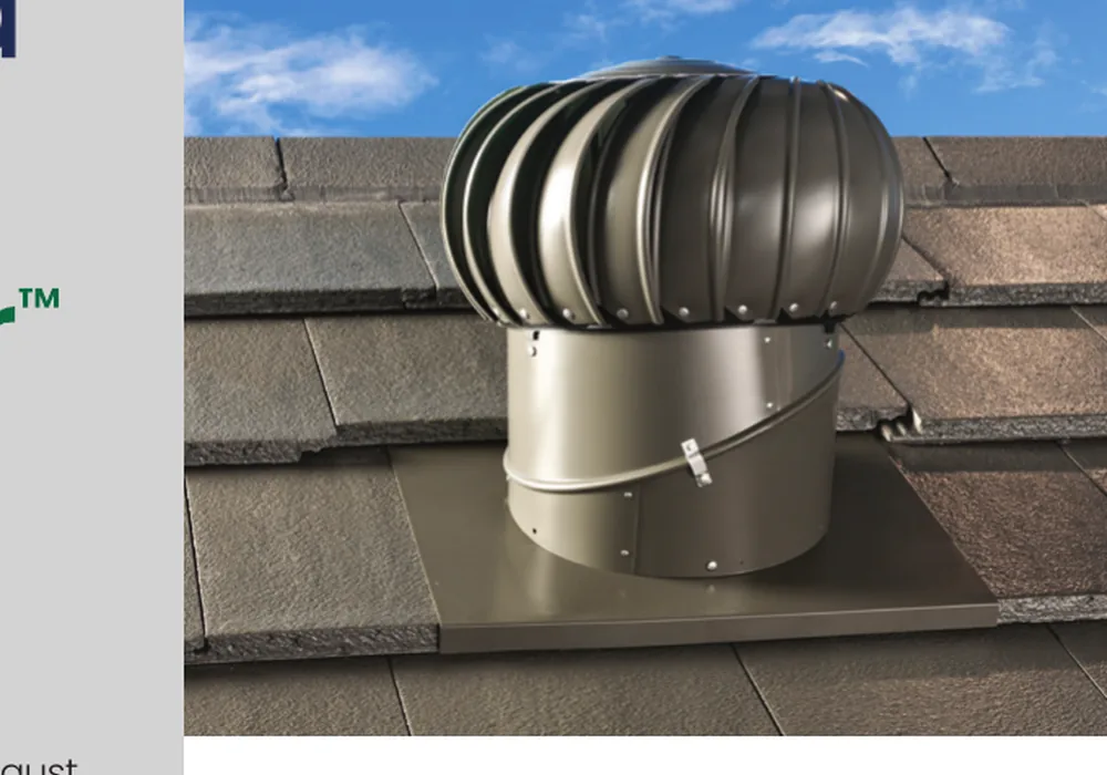 Bradford WindMaster whirlybird installed on a tiled roof